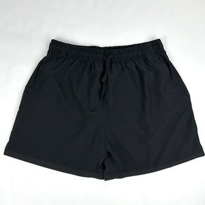 Workout Running Shorts. Mens LG. Black. Zip Pockets. Drawstring Elastic Waist.